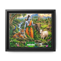 Framed Canvas Art — 'Save Nature' Lord Rama & Wildlife Landscape