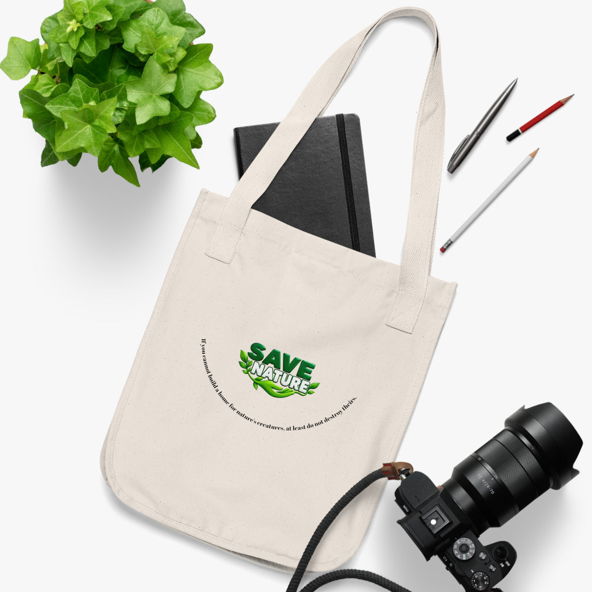 Save Nature Organic Canvas Tote — Eco-Friendly Grocery & Reusable Market Bag
