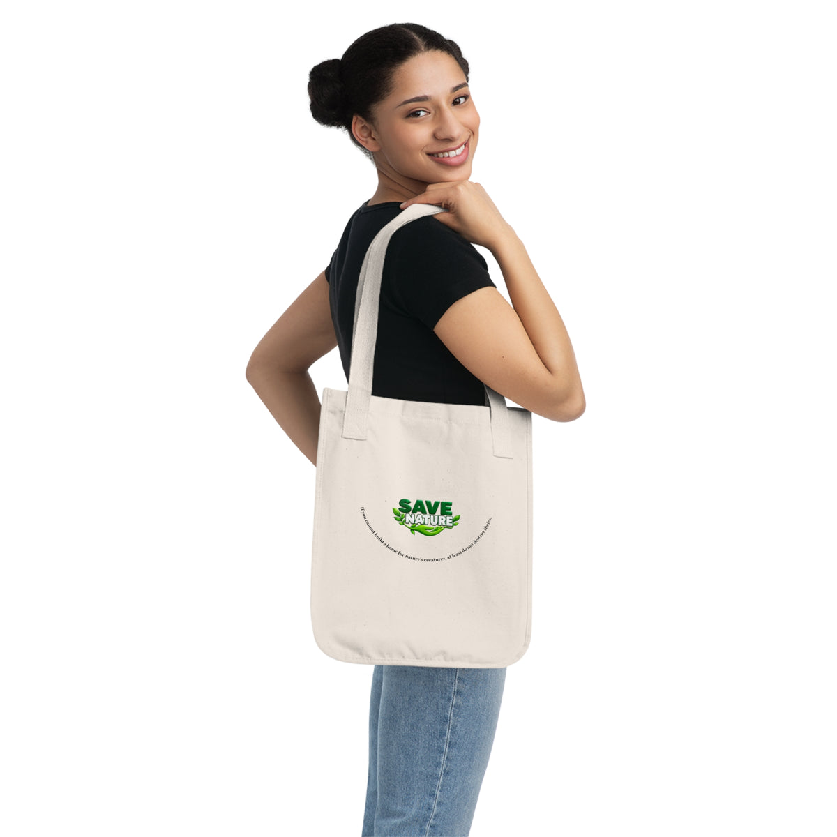 Save Nature Organic Canvas Tote — Eco-Friendly Grocery & Reusable Market Bag